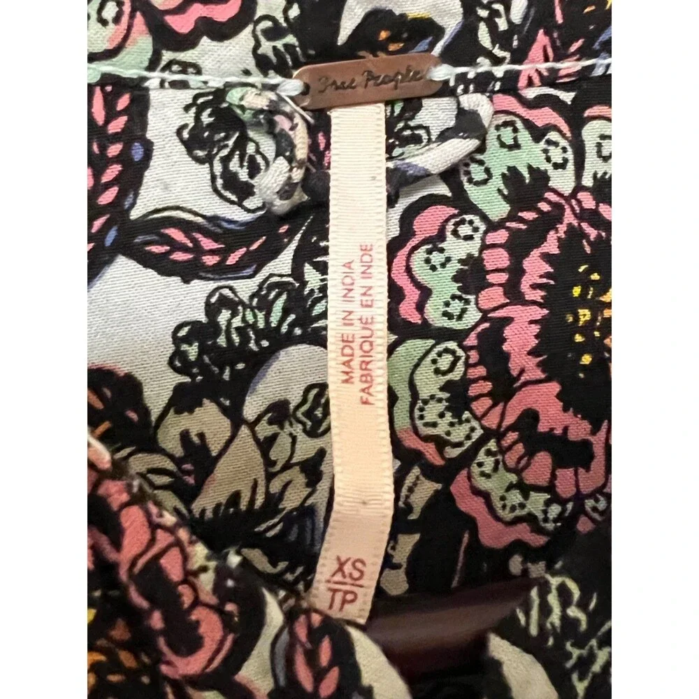 FREE PEOPLE Floral Soft Print Lined Balloon Sleeve Bomber Jacket Boho Preppy XS - Picture 7 of 9